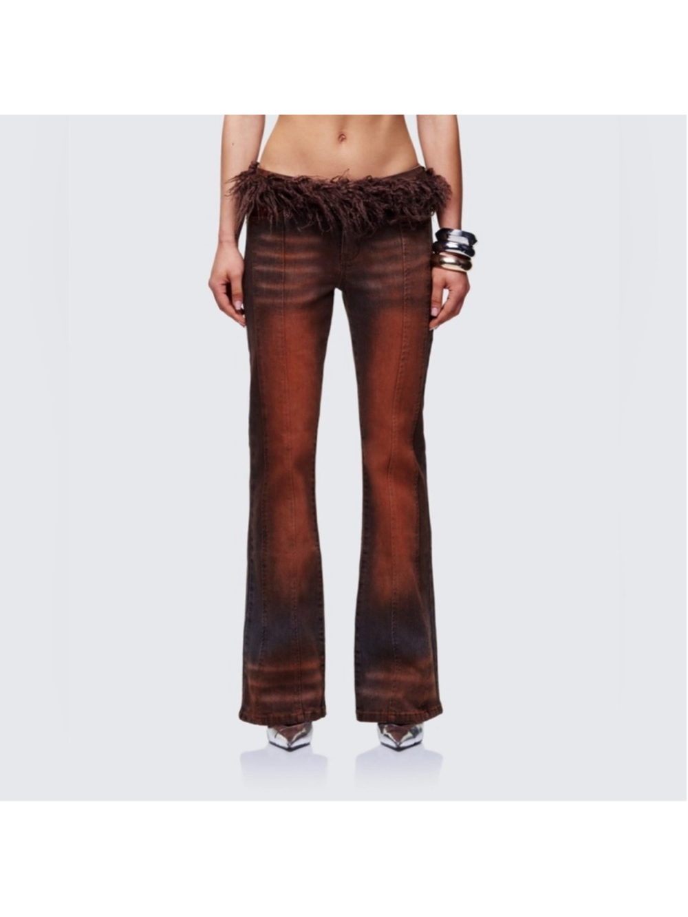 Finesse Adie Brown Denim Fur Jean CC21-24 ‼️LAST ONE LEFT